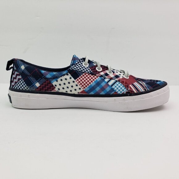 NEW Sperry Crest Vibe Madras Womens Size 6 Multi Patchwork Slip On Sneaker Shoes - Picture 4 of 10